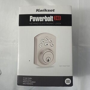 Kwikset Powerbolt 240 5-Button Keypad Satin Nickel Traditional Electronic Deadbo
